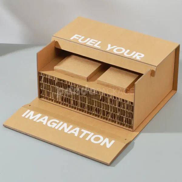 Eco Kraft Corrugated Drawer Box with Flip Lid and Insert