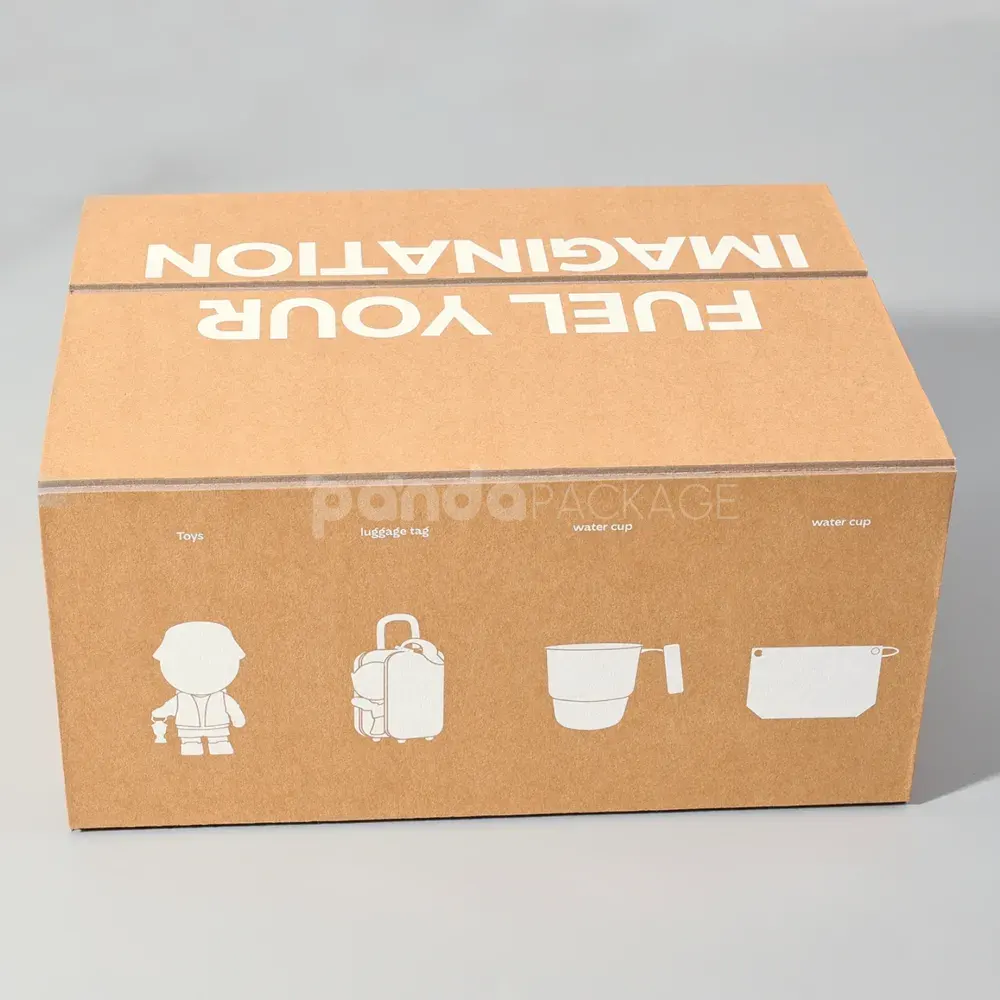 Eco kraft corrugated drawer box with flip-top lid and insert