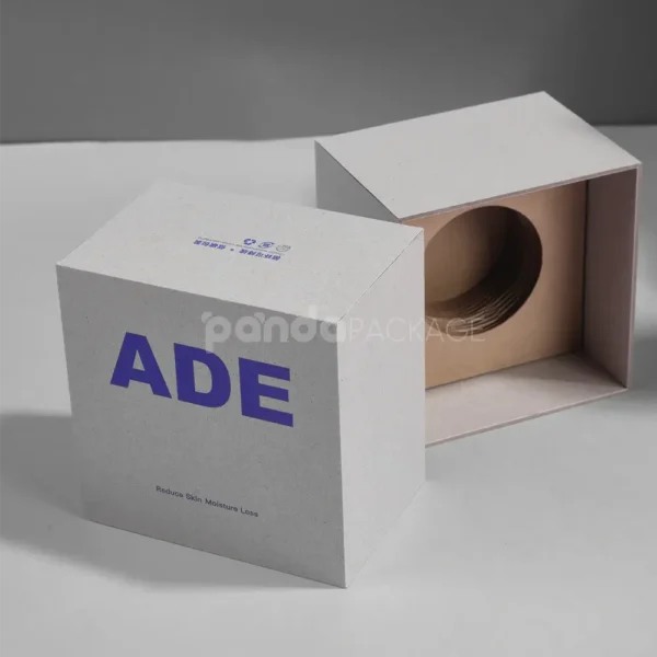 Gray Rigid Lift-Off Lid Box with Round Insert