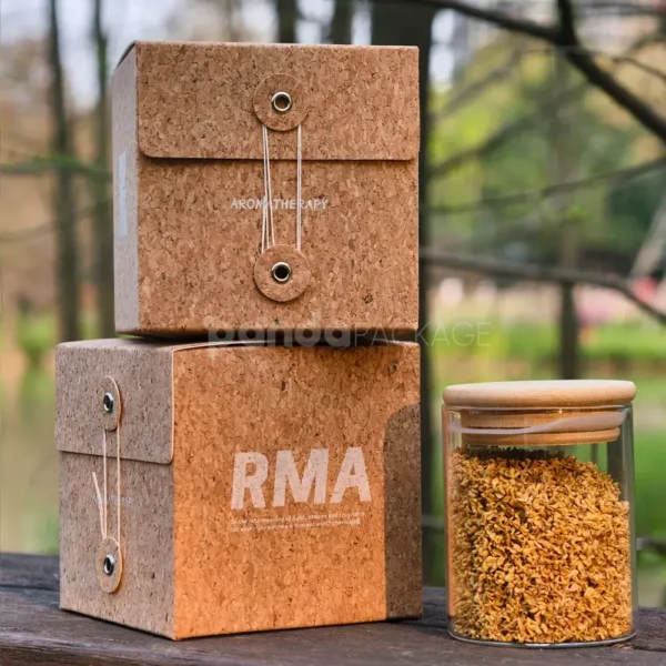 Natural Cork Paperboard Box with Tuck-End Design