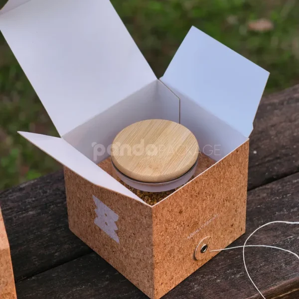 Natural Cork Paperboard Box with Tuck-End Design