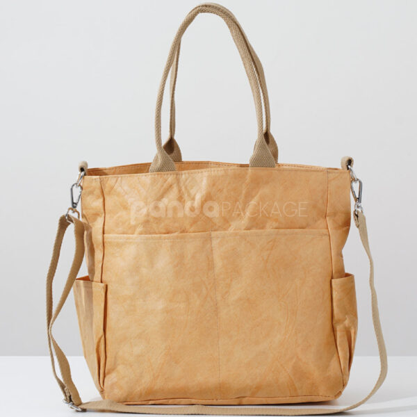 Multifunctional Kraft Paper Handbag with Multiple Pockets