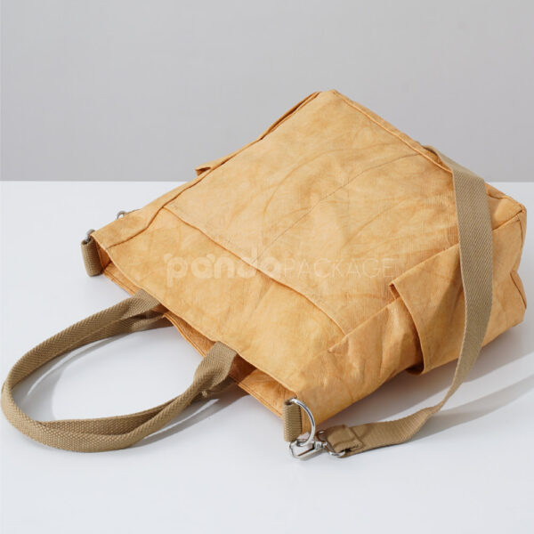 Multifunctional Kraft Paper Handbag with Multiple Pockets