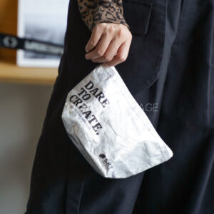 Silver zipper pouch with stand-up base for daily storage