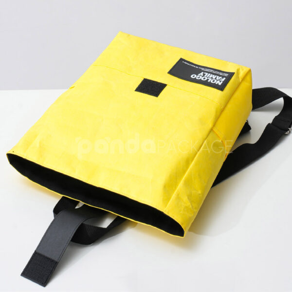 Yellow Tyvek Backpack with Black Letter Strap