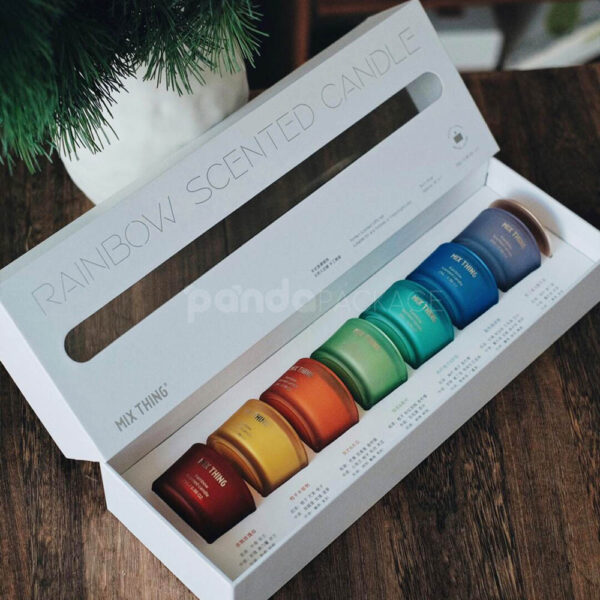 Rainbow Scented Candle Gift Set with Slide Box Packaging