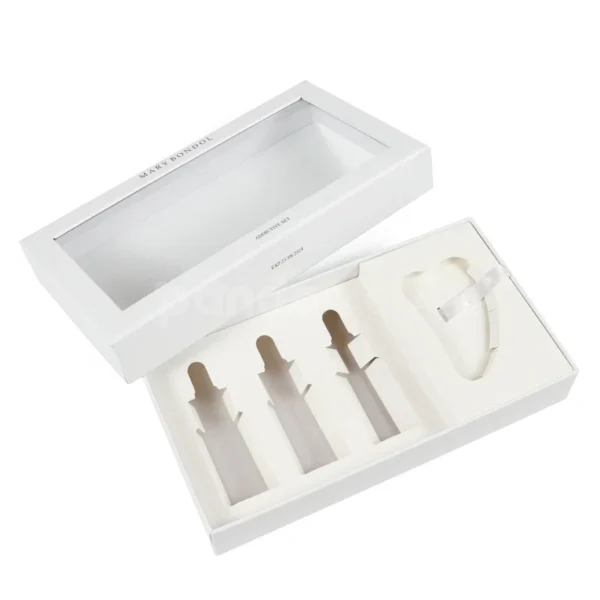 White Rigid Skincare Packaging Box with Window Insert