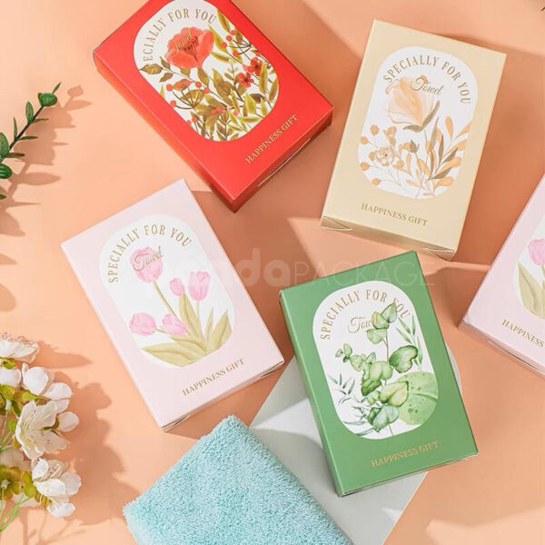 Floral Double Tuck Box for Gift Towels