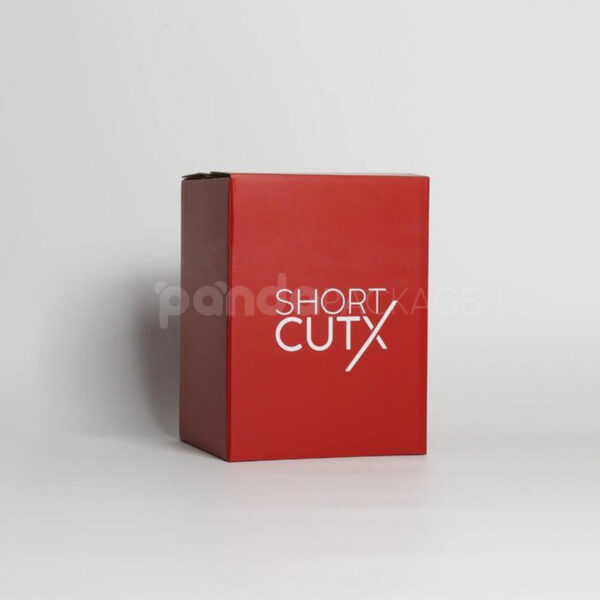 Red Corrugated Shipping Box with Self-Sealing Strip