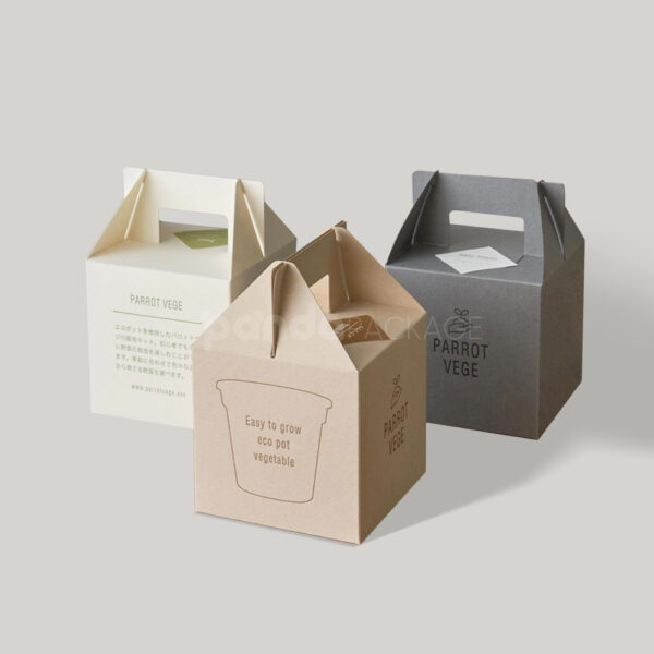 Foldable Paperboard Gable Box for Herb Planter Kits