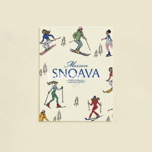 Flat Glued Mailer Box with Winter Sports Illustration