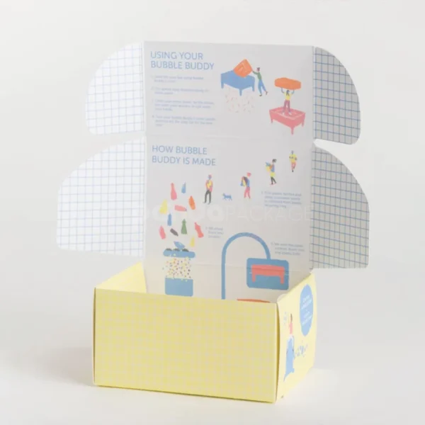Flat Glued Box with Playful Illustration