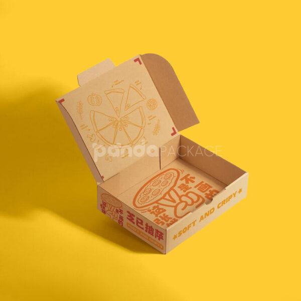 Kraft Paper Pizza Box with Fun Illustrations