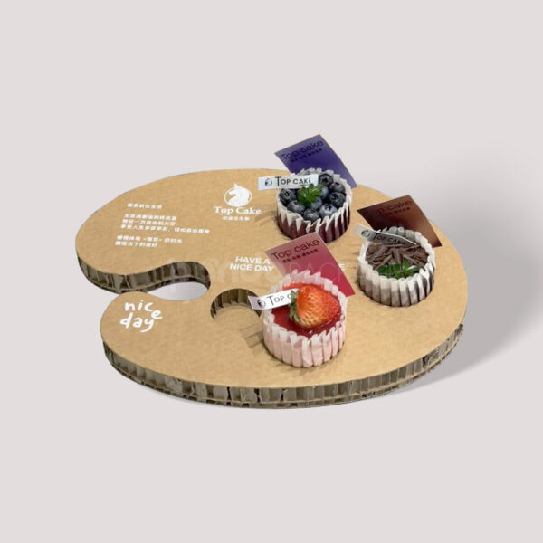 Eco-Friendly Corrugated Tray Box for Dessert and Bakery Presentation