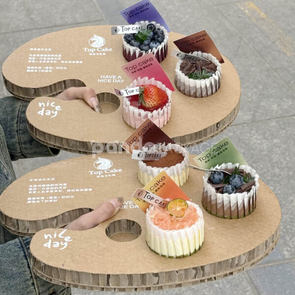 Eco-Friendly Corrugated Tray Box for Dessert and Bakery Presentation