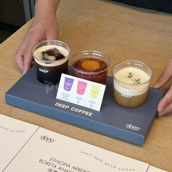 Tray Box for Coffee Flight Presentation and Tasting Sets