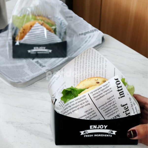 Takeaway Burger Tray Box with Open Top and Food-Grade Coating