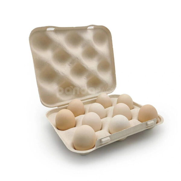 Sustainable 12-Cell Egg Tray with Hinged Lid