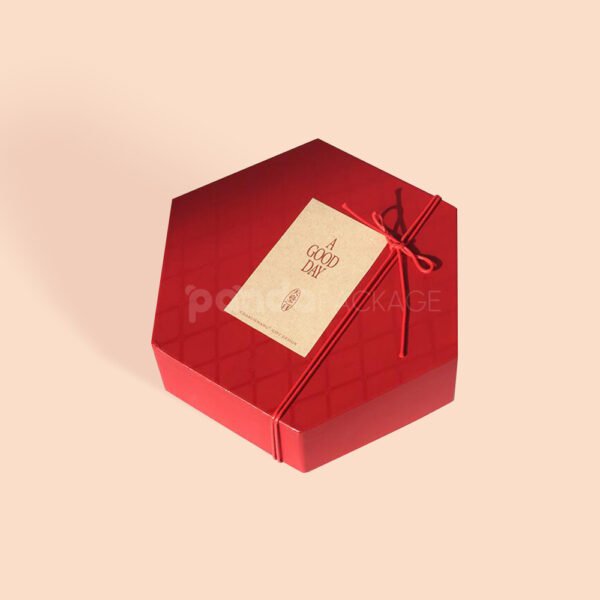 Hexagon Gift Box with Tassel and Embossed Pattern