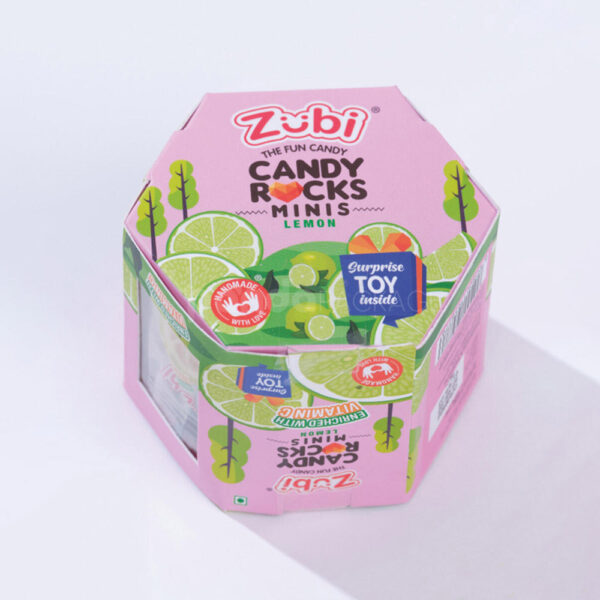Hexagonal Printed Candy Box with Toy Surprise and Lemon Theme