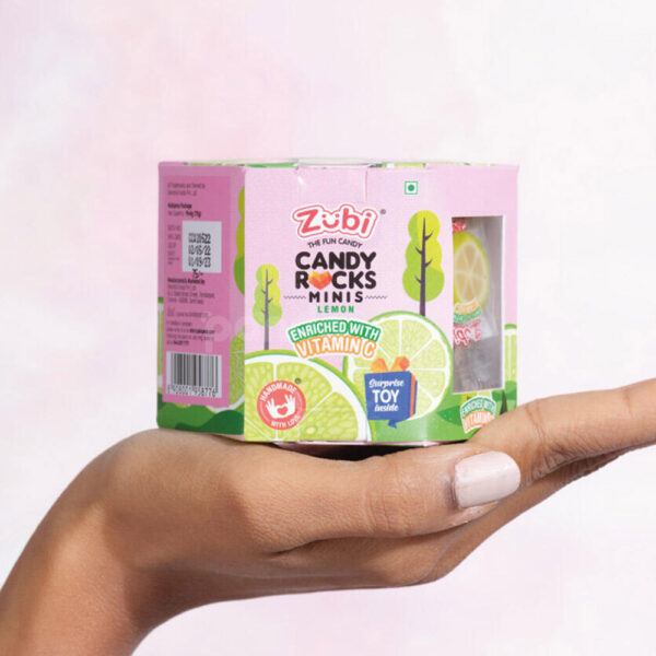 Hexagonal Printed Candy Box with Toy Surprise and Lemon Theme