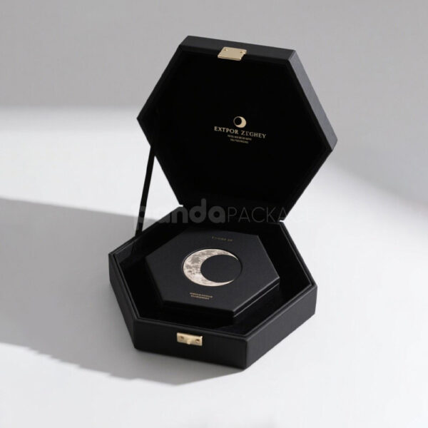 Hexagonal Gift Box with Elevated Center Lid