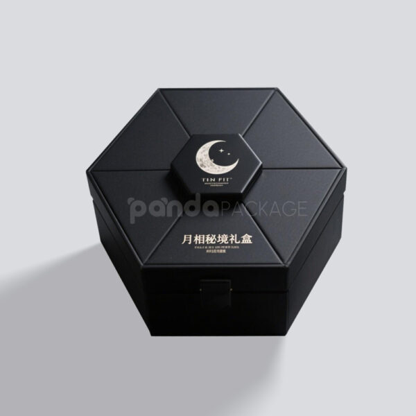 Hexagonal Gift Box with Elevated Center Lid