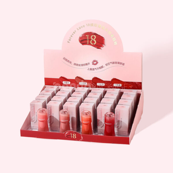 Cosmetic Counter Display Stand for Lip Gloss and Lipstick Sets