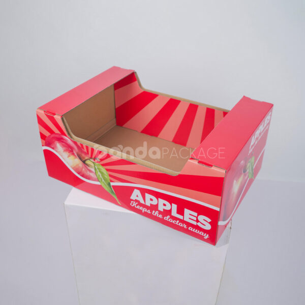 Retail Produce Display Tray for Apples with Custom Printed Graphics