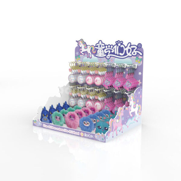 Retail Counter Display Stand with Header Card and Toy Sections
