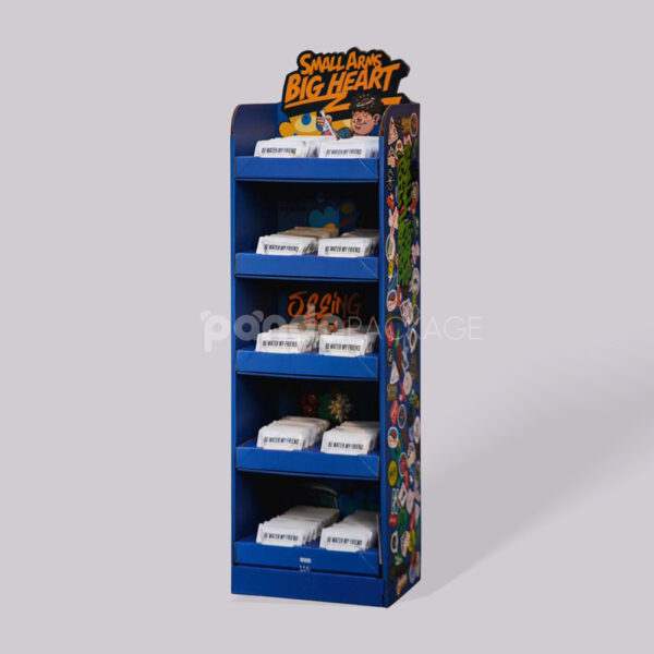 Full-Color Printed Floor Standing Display with Multiple Shelves