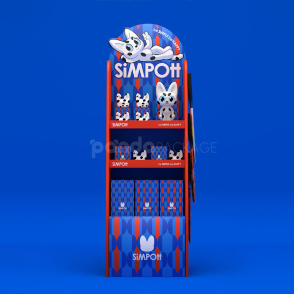 Colorful Cardboard Floor Display for Plush Figures and Licensed Merchandise