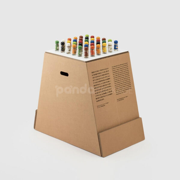 Eco-Friendly Corrugated Floor Display for Bottle Samples and Small Items