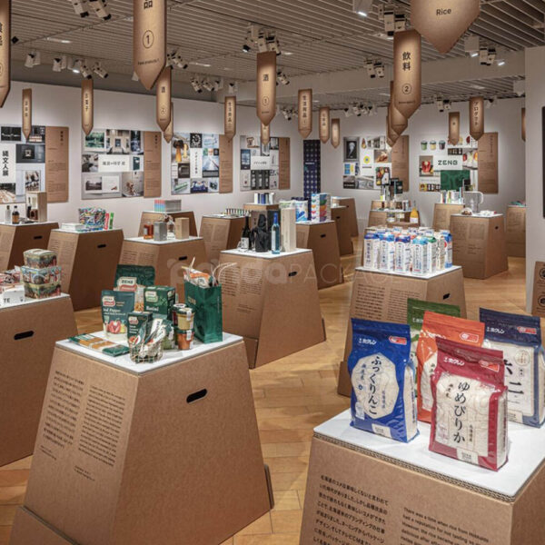 Eco-Friendly Corrugated Floor Display for Bottle Samples and Small Items