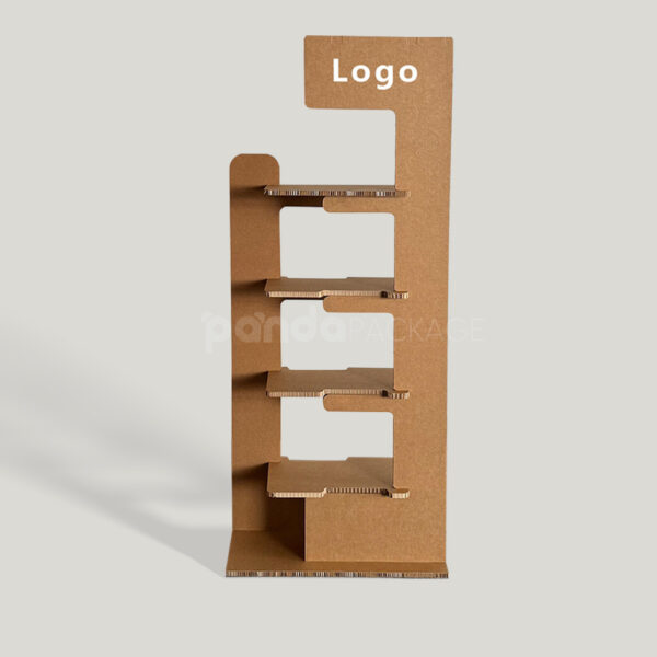 Eco-Friendly Kraft Floor Display Rack with Five Shelves