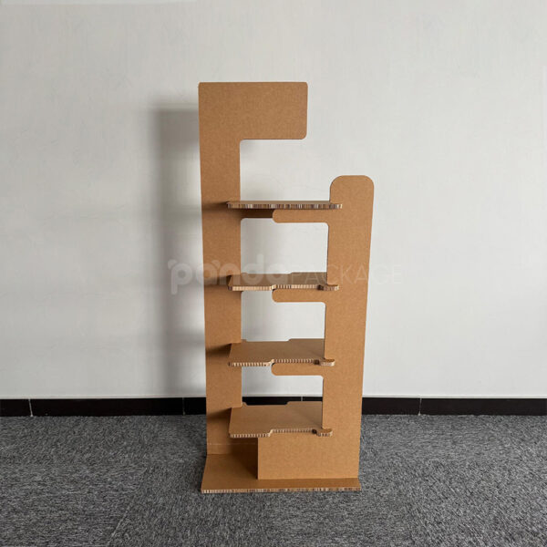 Eco-Friendly Kraft Floor Display Rack with Five Shelves