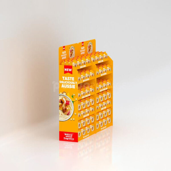 High-Capacity Floor Display Rack for Oatmeal and Packaged Foods