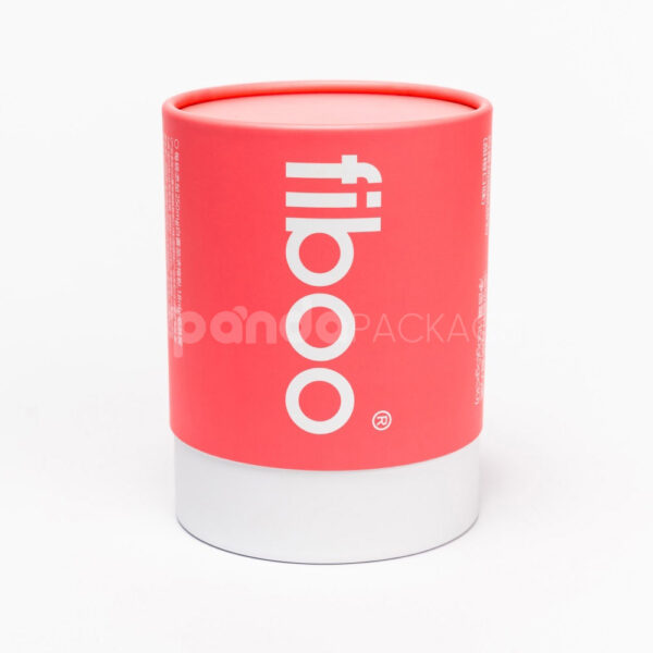 Persimmon Round Paperboard Canister with White Lid