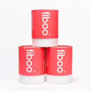 Persimmon round paper canister with white lid for stylish packaging