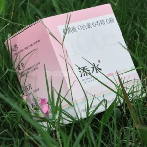 Gradient pink paperboard box with tear strip for easy opening