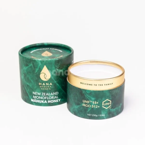 Premium Paper Can Eco-Friendly Gold Lid Glossy Finish