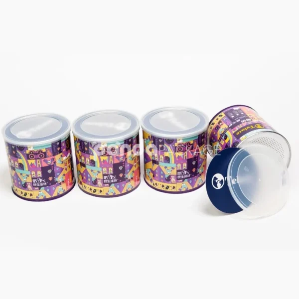 Purple Paper Canister with Perforated Lid