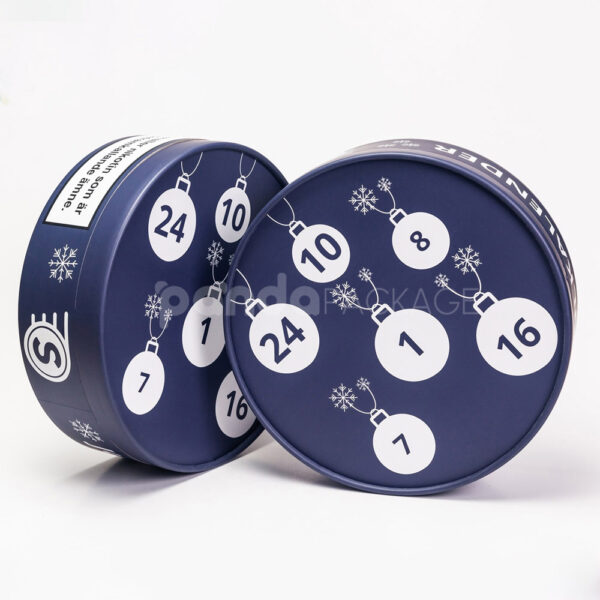 Navy Round Paperboard Two-Piece Gift Box
