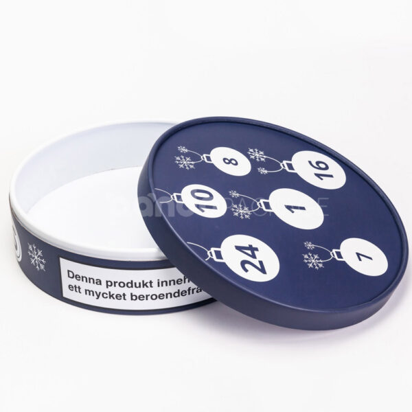 Navy Round Paperboard Two-Piece Gift Box