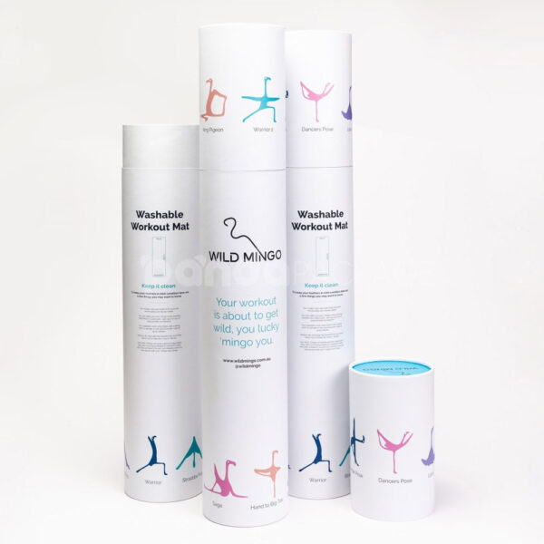 Tall Round Paper Canister with Printed Lid