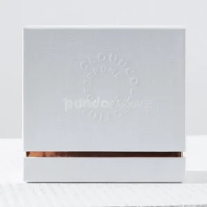 Elegant white drawer rigid box with champagne gold tray