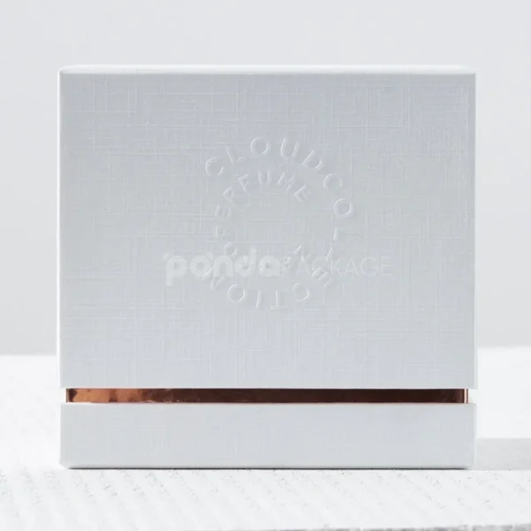 White Drawer Rigid Box with Champagne Gold Tray