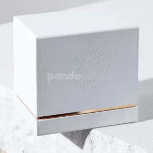 Elegant white drawer rigid box with champagne gold tray