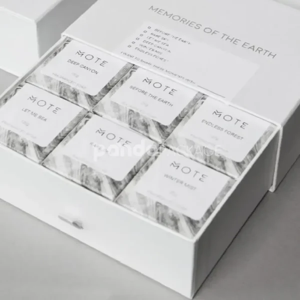 White Drawer Box with Ribbon Pull Handle
