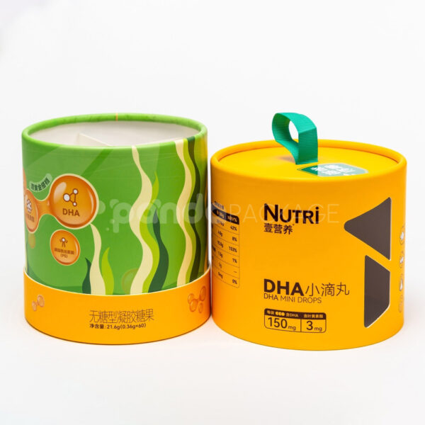 Yellow Paperboard Box with Window Cut Out and Divider Insert
